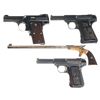 Image 1 : Three Semi-Automatic Pistols and One Pocket Rifle -A) Smith & Wesson .35 Semi-Automatic Pistol
