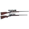 Image 1 : Two Browning Single Shot Rifles -A) Browning Model 1885 Single Shot Rifle with Scope