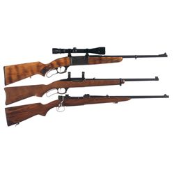 Two Rifles and One Carbine -A) Savage Model 99E Lever Action Rifle with Scope