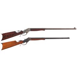 Two Stevens Single Shot Rifles -A) Custom Engraved Stevens Ideal "Range Model" No. 45 Single Shot Ri
