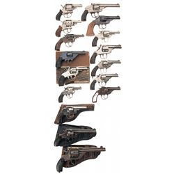 Sixteen Double Action Revolvers -A) Forehand & Wadsworth British Bulldog Double Action Revolver