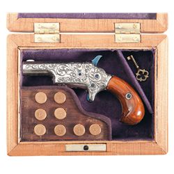 Cased Custom Engraved Colt 3rd Model Thuer Derringer
