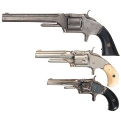 Three Smith & Wesson Single Action Revolvers -A) Smith & Wesson Number One 3rd Issue Spur Trigger Re