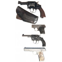Two Double Action Revolvers and Two Semi-Automatic Pistols -A) Smith & Wesson Military & Police 38 R