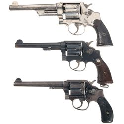 Three Double Action Revolvers -A) Argentinean Copy of Smith & Wesson Triple Lock Double Action Revol