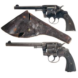 Two Colt Double Action Revolvers -A) Colt D.A. 41 Double Action Revolver with Holster