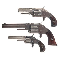 Three Antique Smith & Wesson Single Action Revolvers -A) Smith & Wesson Model 1 1/2 Second Issue Rev