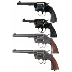 Four Colt Double Action Revolvers -A) Colt New Service Double Action Revolver