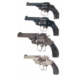 Four Smith & Wesson Double Action Revolvers -A) Smith & Wesson 1st Model .32 Safety Hammerless Doubl