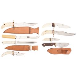 Eight Tom Morlan Custom Knives
