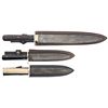 Image 1 : Three Damascus Pattern Sheffield Knives with Sheaths