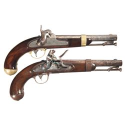 Two Martial Pistols -A) H. Aston Model 1842 Percussion Pistol