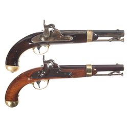 Two U.S. Percussion Pistols -A) Unmarked Model 1842 Percussion Pistol
