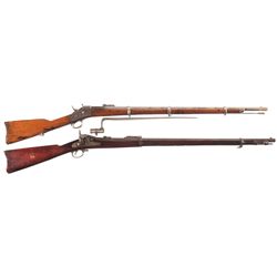 Two Antique Military Rifles -A) Remington Military Rolling Block Rifle with Bayonet