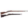 Image 1 : Two Single Shot Weapons -A) Danish Production Model 1867 Rolling Block Rifle