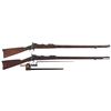 Image 1 : Two U.S. Trapdoor Rifles -A) Springfield Model 1888 Trapdoor Rifle with Ramrod Bayonet