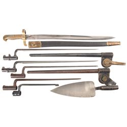 Seven Bayonets, Including a Scarce Trowel Bayonet