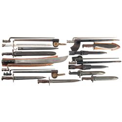 Grouping of Edged Weapons, Mostly Bayonets