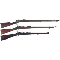 Three Long Guns -A) Remington Military Model Rolling Block Rifle