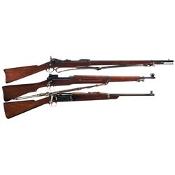 Three U.S. Rifles -A) U.S. Springfield Model 1884 Trapdoor Rifle