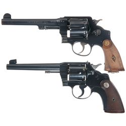 Two Double Action Revolvers -A) Smith & Wesson Model 1917 Double Action Revolver with British Proofs