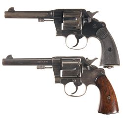 Two Colt Double Action Revolvers -A) Colt New Service Double Action Revolver