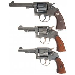 Three Double Action Revolvers -A) Colt U.S. Army Model 1917 Double Action Revolver