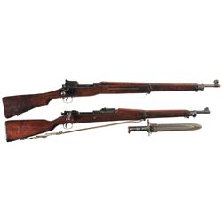 Two U.S. Military Bolt Action Rifles -A) Eddystone Model 1917 Bolt Action Rifle with Bayonets