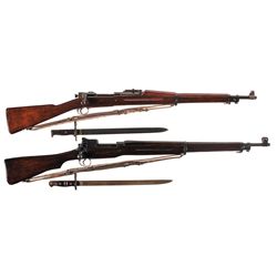 Two U.S. Bolt Action Rifles -A) Early Springfield Model 1903 Bolt Action Rifle with Bayonet