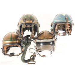 Four H 4 Pattern U.S. Navy Jet Fighter Helmets