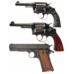 Three Handguns -A) Colt Police Positive Revolver