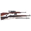 Image 1 : Two U.S. M1 Semi-Automatic Long Guns -A) U.S. Winchester M1 Semi-Automatic Carbine with Extra Magazi