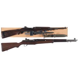 Two U.S. Semi-Automatic Longarms -A) WWII Inland M1 Semi-Automatic Carbine with Bayonet and Box