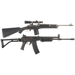 Two Semi-Automatic Rifles -A) Ruger Mini 14 Ranch Semi-Automatic Rifle with Leupold Scope