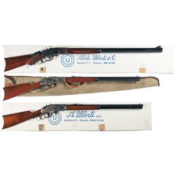 Three Italian Reproduction Lever Action Rifles -A) Uberti Reproduction Model 1873 Lever Action Rifle