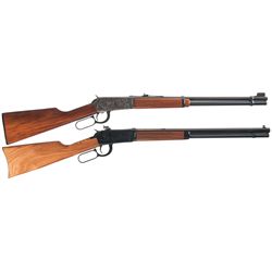Two Winchester Model 94 Lever Action Carbines -A) Winchester Model 94 Lever Action Saddle Ring Carbi