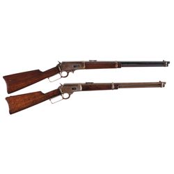Two Marlin Lever Action Carbines -A) Marlin Model 1893 Lever Action Saddle Ring Carbine