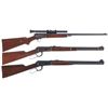 Image 1 : Three Winchester Long Guns -A) Winchester Model 63 Semi Automatic Rifle with Scope