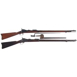 Two U.S. Trapdoor Rifles -A) Springfield Model 1879 Trapdoor Rifle with Bayonet