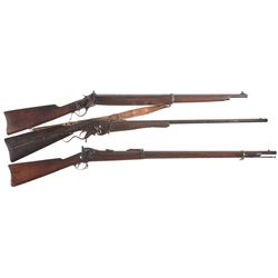 Three American Long Guns -A) U.S. Winchester Model 1885 Low Wall Winder Musket with Sling