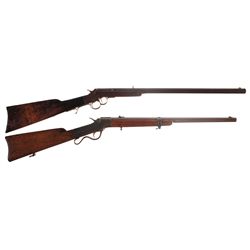 Two Antique Long Guns -A) Frank Wesson Two Trigger Sporting Rifle
