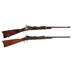 Two Springfield Trapdoor Carbines -A) Springfield Model 1879 Trapdoor Carbine