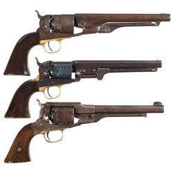 Three Percussion Revolvers -A) Colt 1860 Army Percussion Revolver