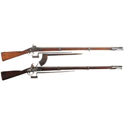 Two Antique U.S. Longarms -A) Harpers Ferry Model 1816 Type III Percussion Conversion Musket with Ba