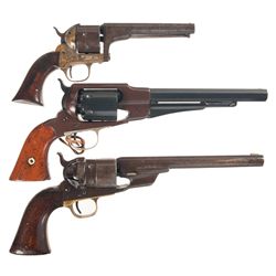 Three Antique Revolvers and Maine Kepi -A) Moore's Patent Firearms Co. Single Action Belt Revolver w