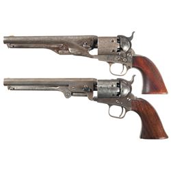 Two Percussion Revolvers -A) Copy of a Colt 1861 Navy Percussion Revolver