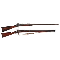 Two Springfield Trapdoor Rifles -A) Springfield Model 1879 Trapdoor Rifle