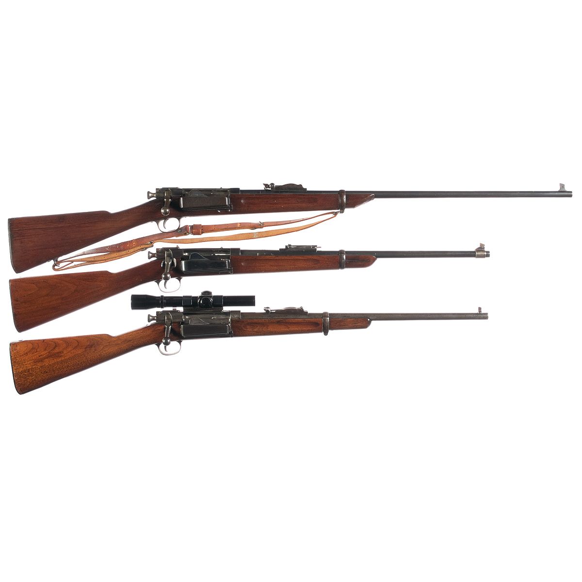 Three U.S. Springfield Krag Long Guns -A) U.S. Springfield Model 1898 ...