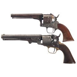 Two Antique Revolvers -A) Engraved Moore's Patent Seven Shot Rimfire Revolver