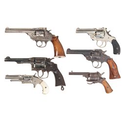 Six Revolvers -A) Iver Johnson Top Break Safety Automatic Double Action Revolver